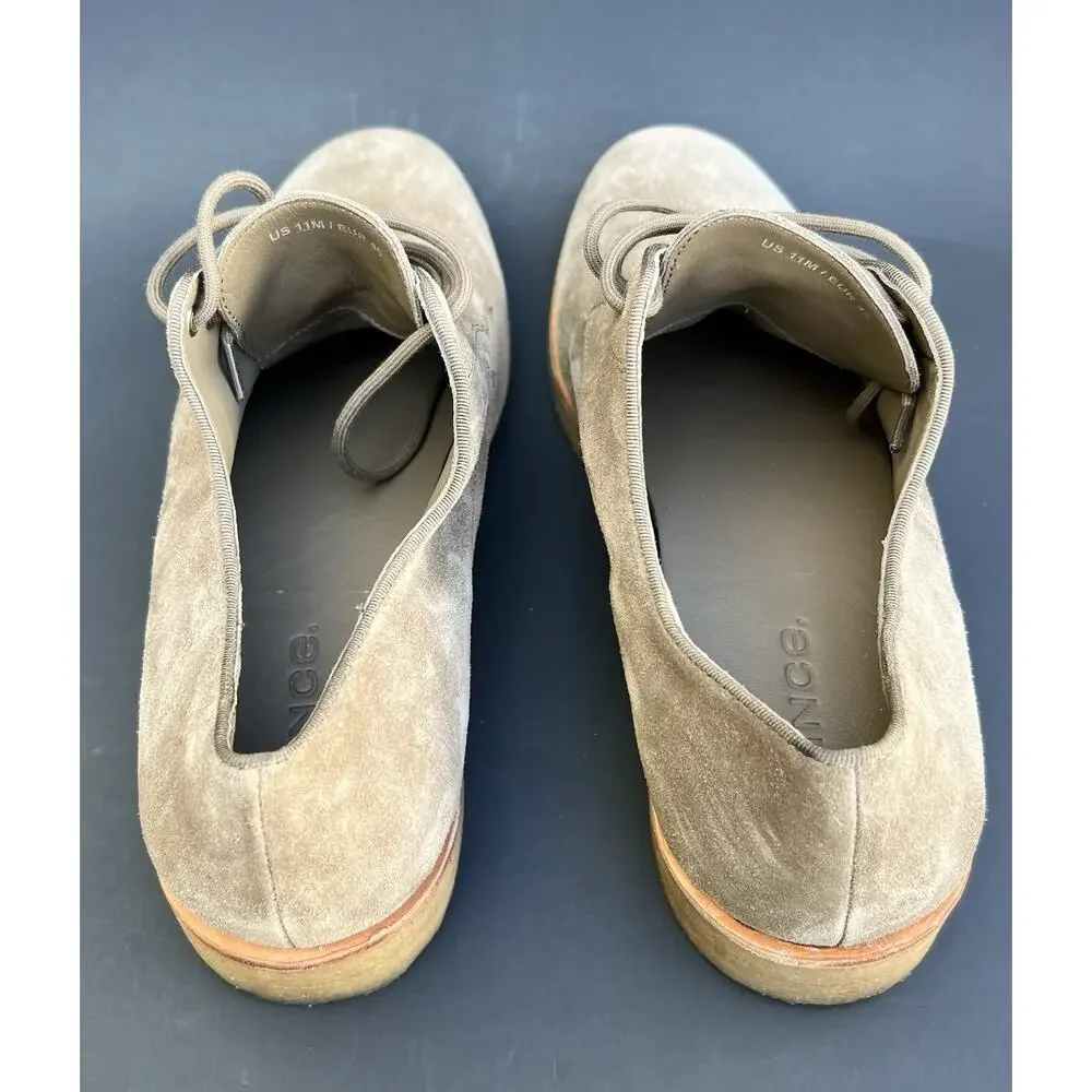 VINCE Westwood Plain Toe Tan Suede Derby Shoes Men’s Size 11 US